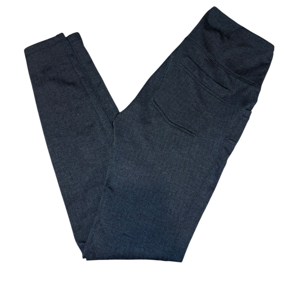 Athleta Women's black/blue Athletic Leggings With Back Pockets S
